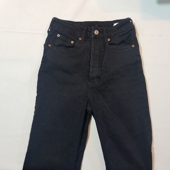 Divided by H&M Black Wash Denim Frayed Hem Jeans Size US 4 - Picture 3 of 10